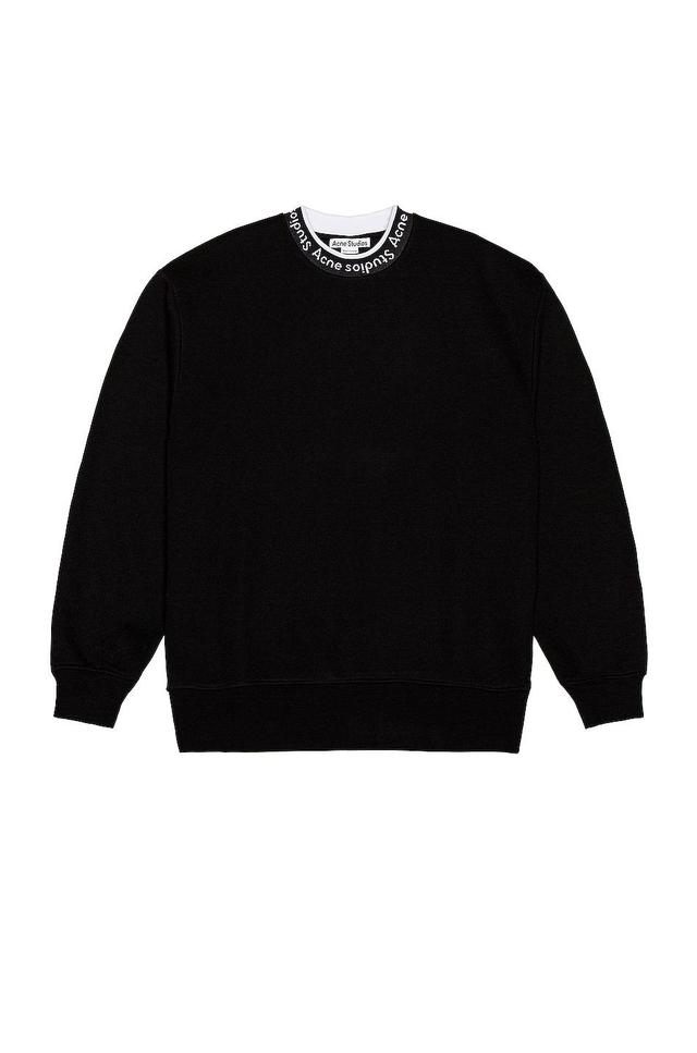 Acne Studios Logo Rib Sweatshirt in Black - Black. Size S (also in L). Product Image