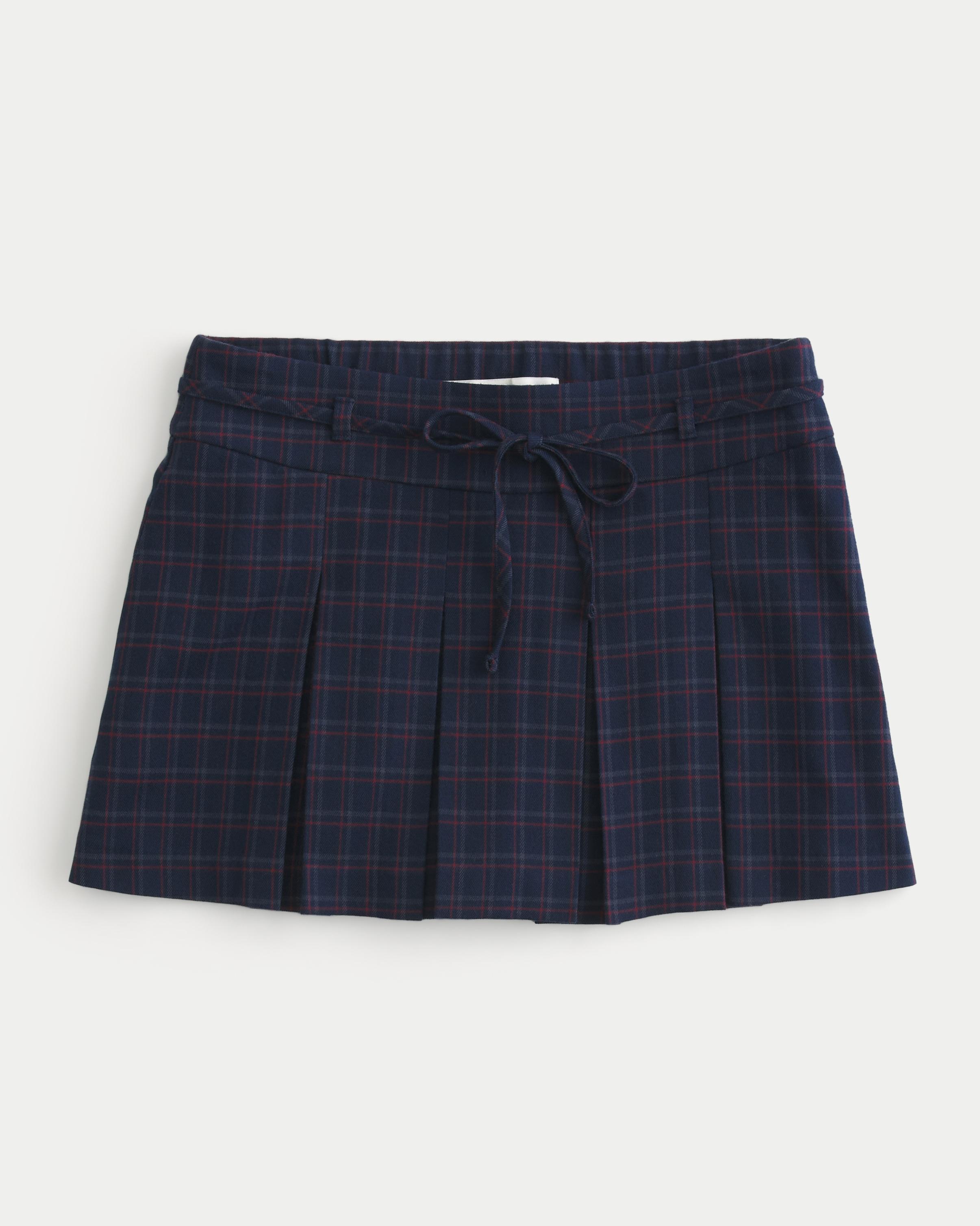 Mid-Rise Pleated Mini Skort Product Image