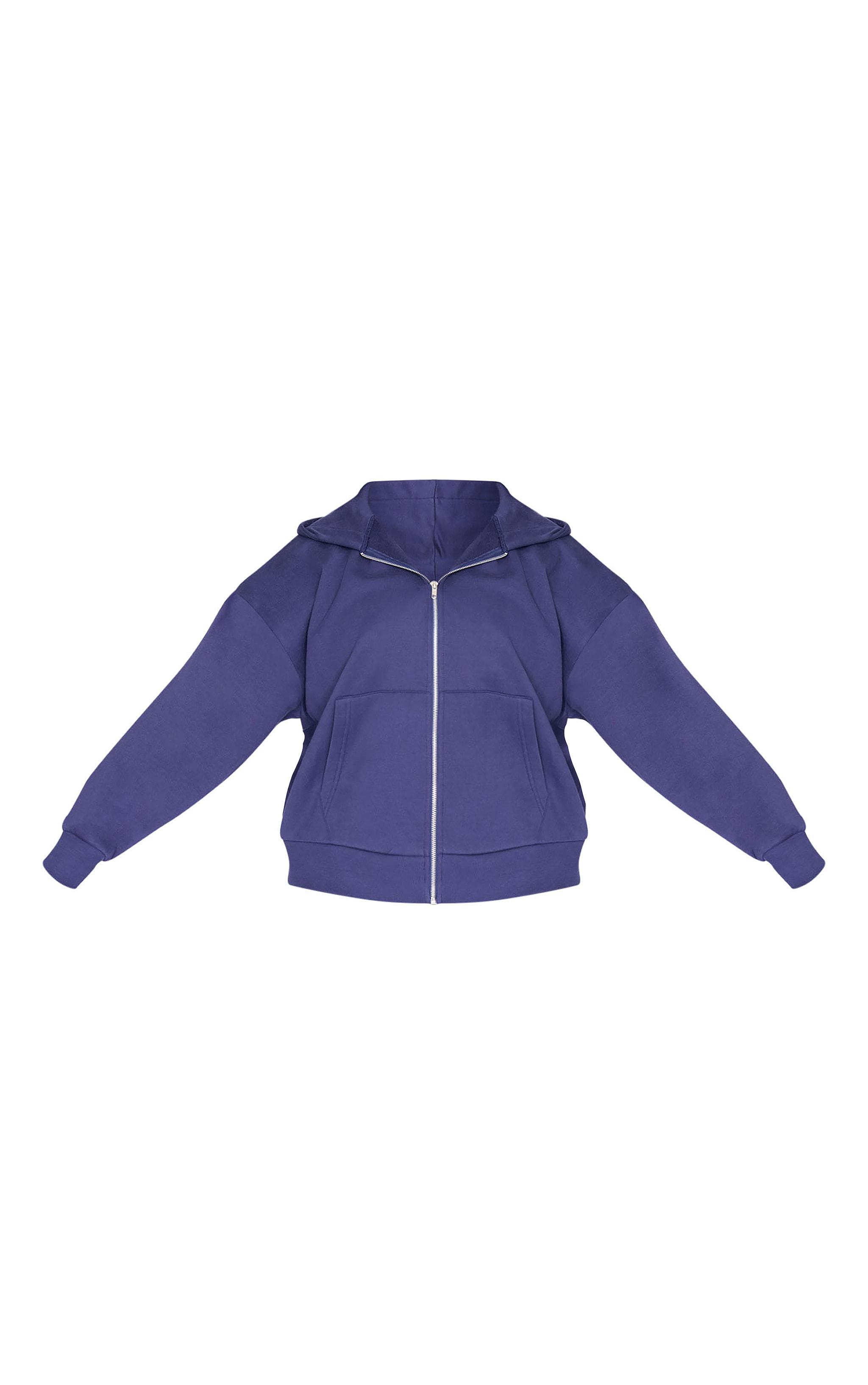 Plus Navy Premium Zip Up Oversized Hoodie Product Image