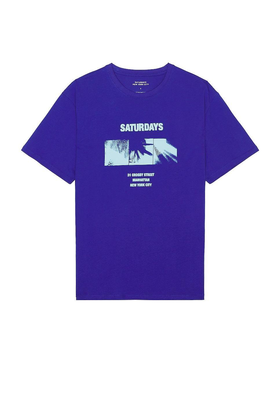 SATURDAYS NYC Disco Block Tee Blue. (also in ). Product Image