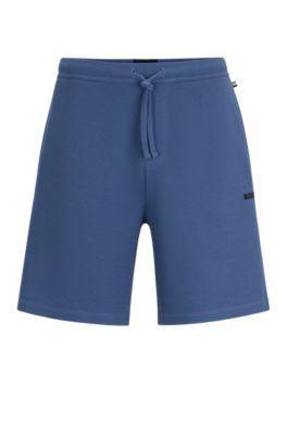 HUGO BOSS Pajama Shorts With Embroidered Logo In Blue Product Image