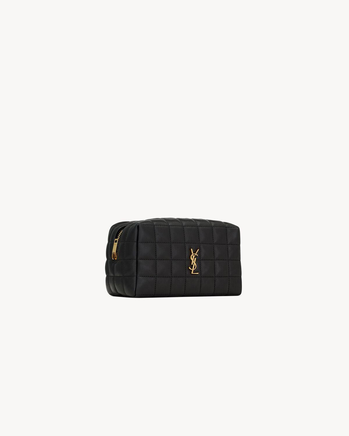 CASSANDRE MATELASSÉ CARRÉ small cosmetic pouch in lambskin | Saint Laurent | YSL.com Product Image