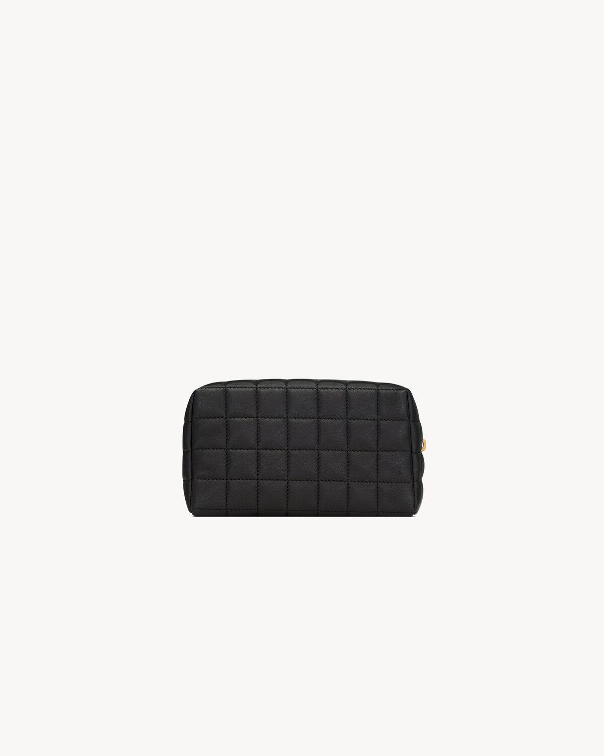 CASSANDRE MATELASSÉ CARRÉ small cosmetic pouch in lambskin | Saint Laurent | YSL.com Product Image