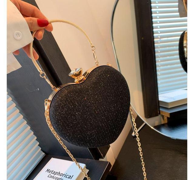 Chain Strap Glitter Heart Shape Evening Bag Product Image