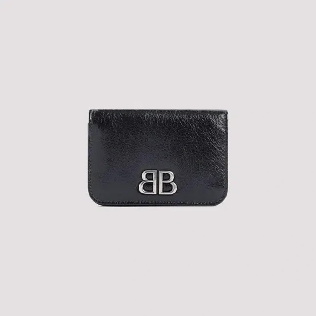 BALENCIAGA Logo Plaque Wallet In Black Product Image