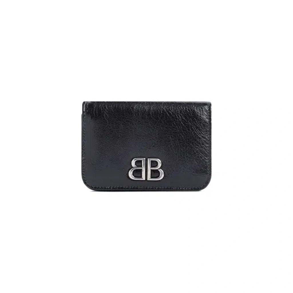 BALENCIAGA Logo Plaque Wallet In Black Product Image