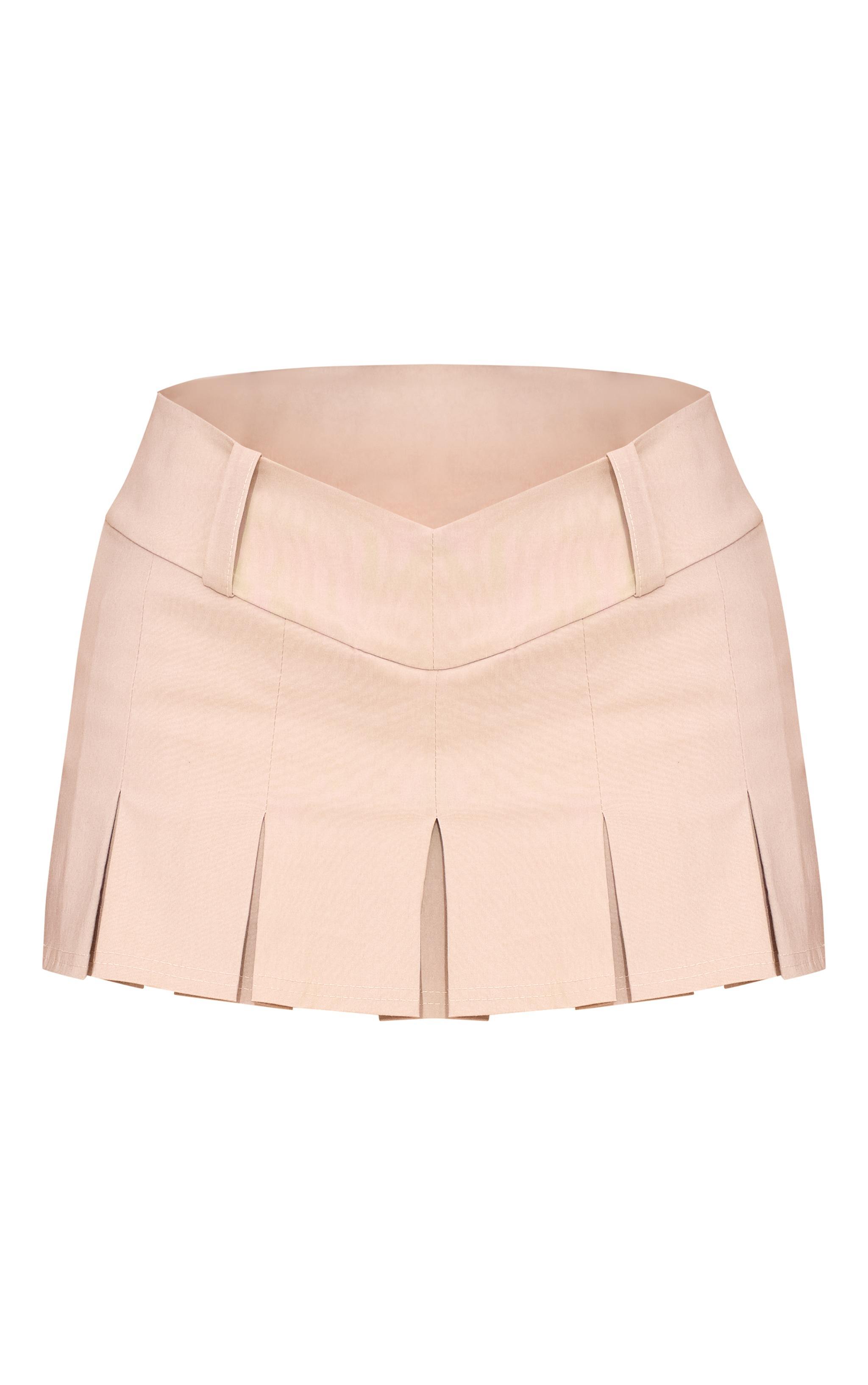 Petite Stone Dipped Waist Pleated Micro Mini Skort Product Image