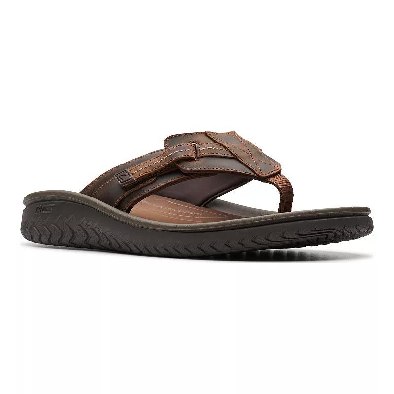 Clarks Wesley Sun Mens Leather Flip Flop Sandals Product Image