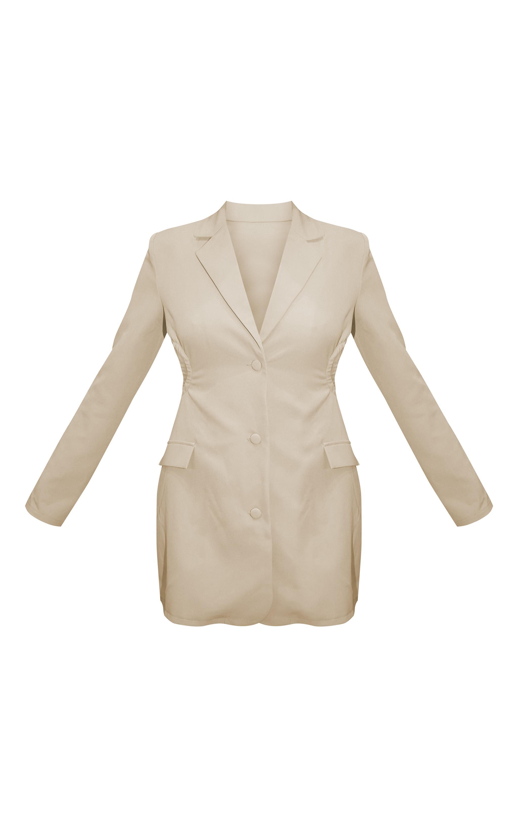 Sage Green Cut Out Backless Blazer Dress Product Image