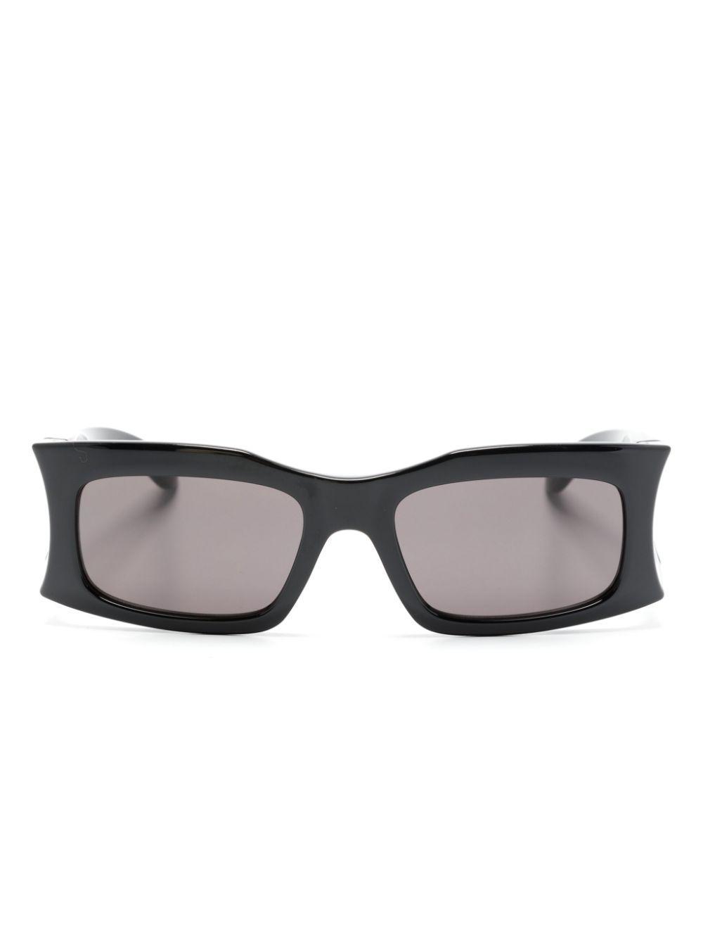 BALENCIAGA Logo-plaque Square-frame Sunglasses In Black Product Image