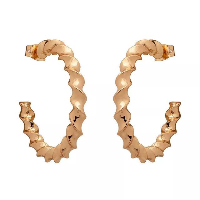 Emberly Gold Tone Twisted Medium C-Hoop Earrings, Womens Product Image