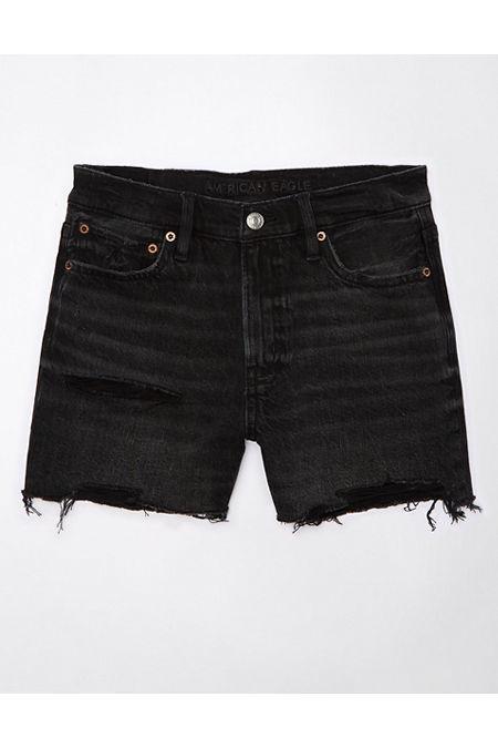 AE Strigid Super High-Waisted Relaxed Denim Short Women's Product Image