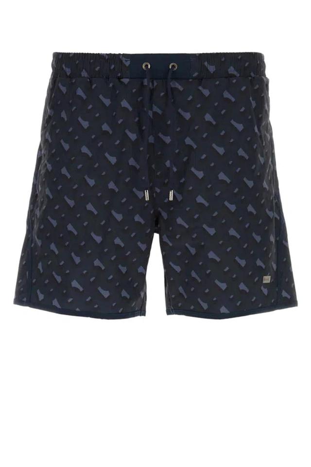 HUGO BOSS Geometric-print Swim Shorts In Blue Product Image