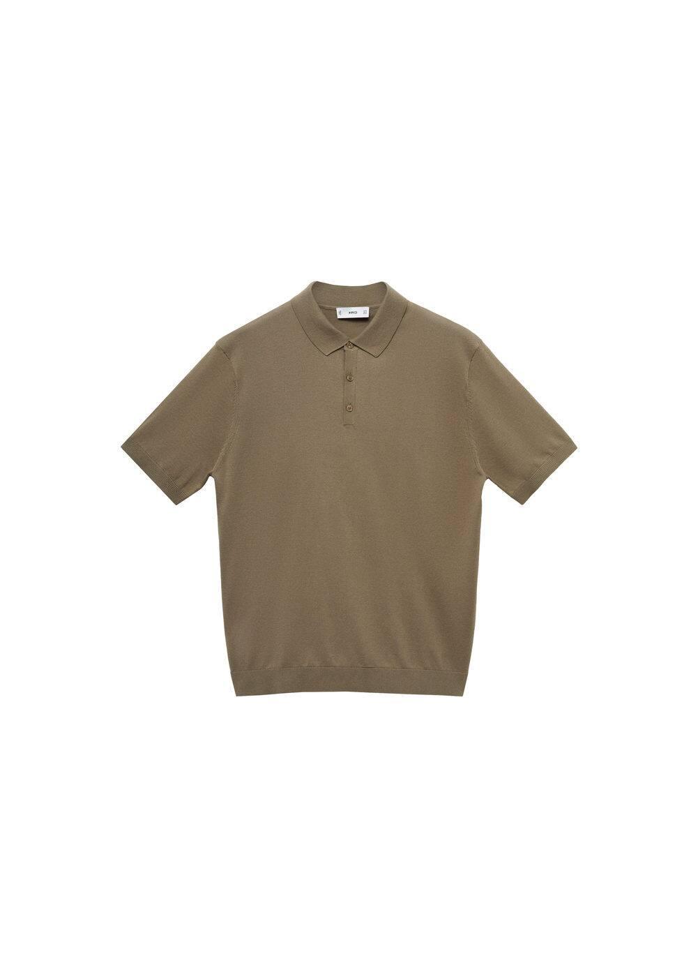 MANGO MAN - 100% cotton knitted polo shirt medium brownMen Product Image