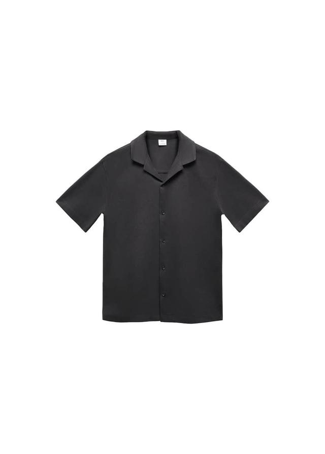 MANGO MAN - Short sleeved cotton shirt dark navyMen Product Image