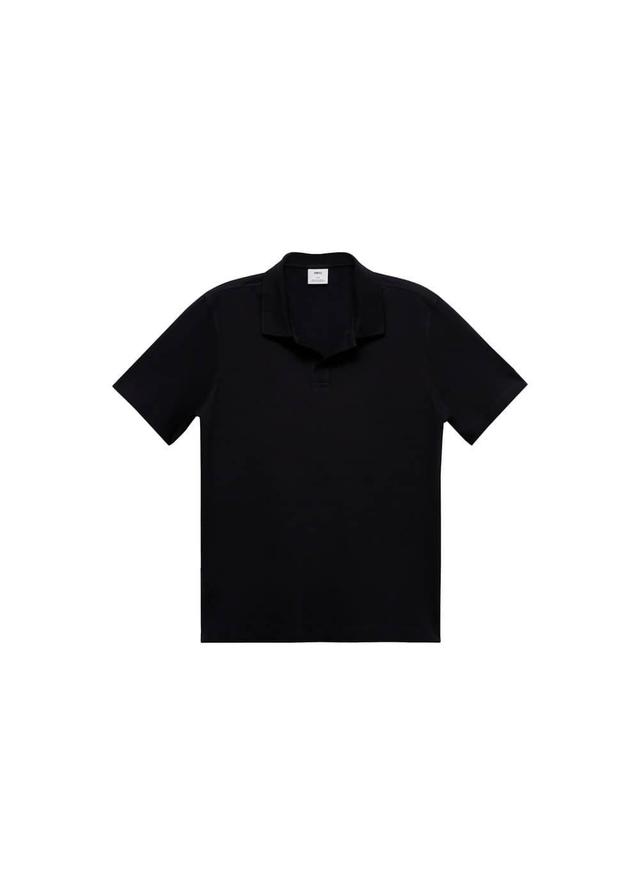 MANGO MAN - Cotton-knit polo shirt with zipper dark navyMen Product Image