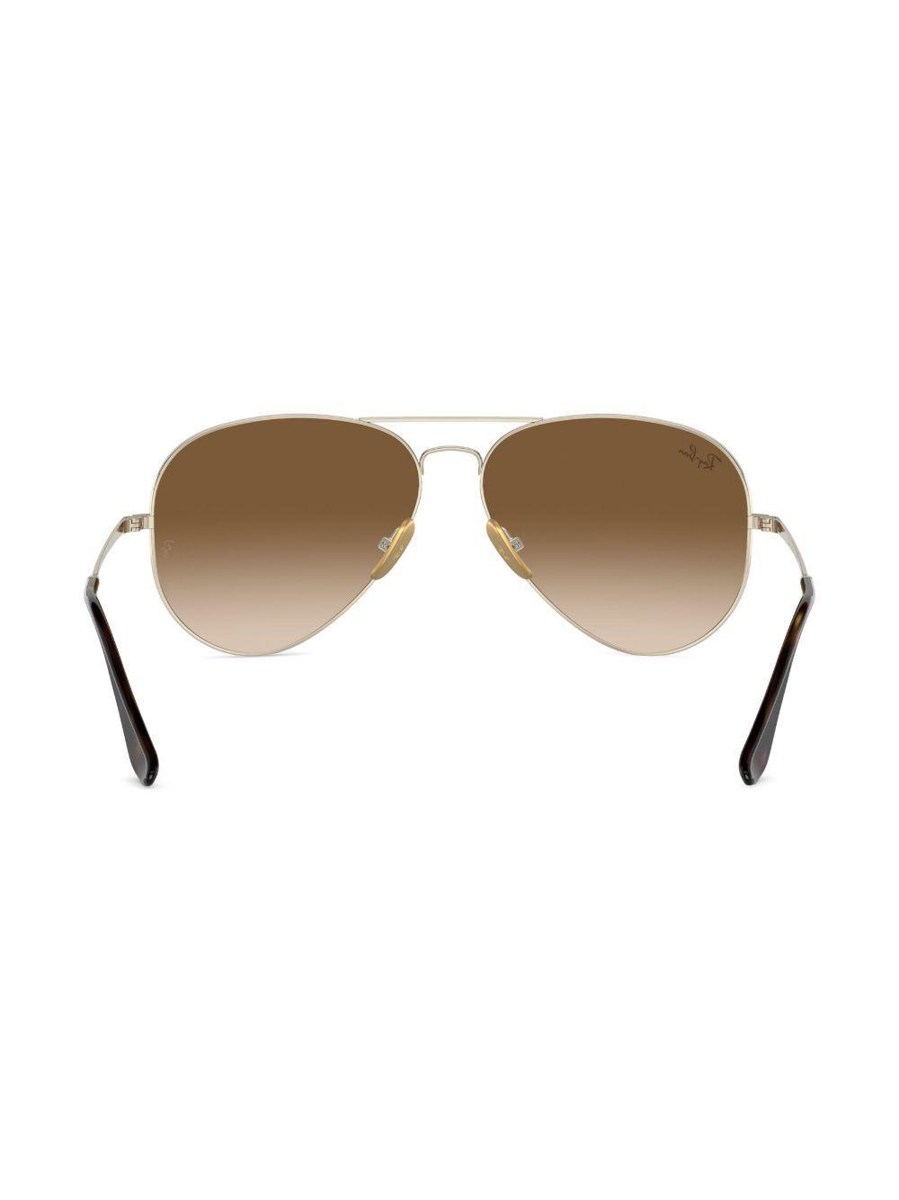 RAY BAN Aviator Gradient Sunglasses In Gold Product Image