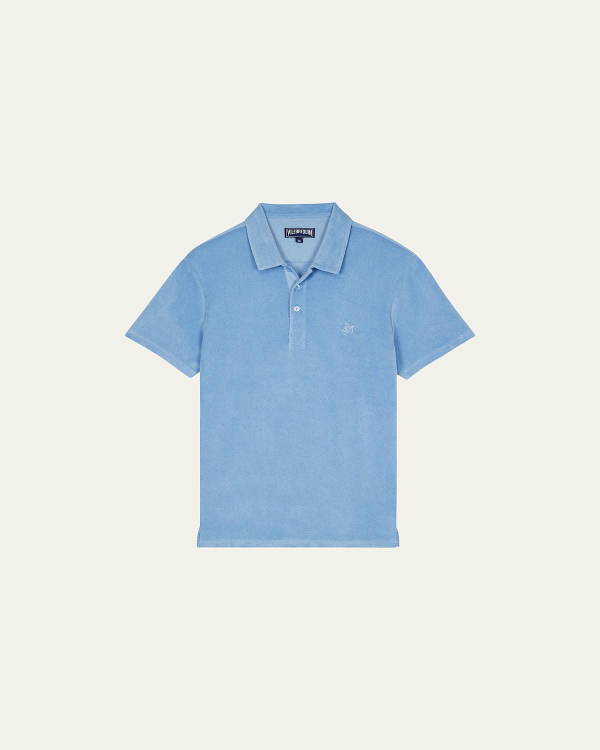 Mens Organic Cotton Terry Polo Shirt Product Image