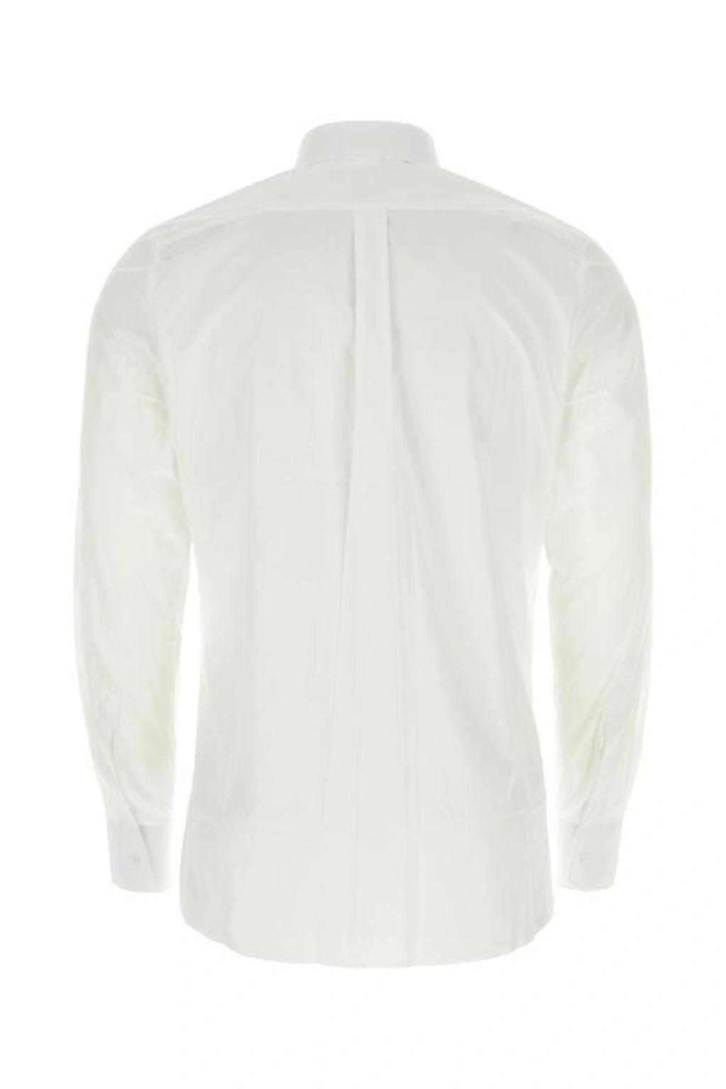 White Stretch Poplin Shirt Product Image