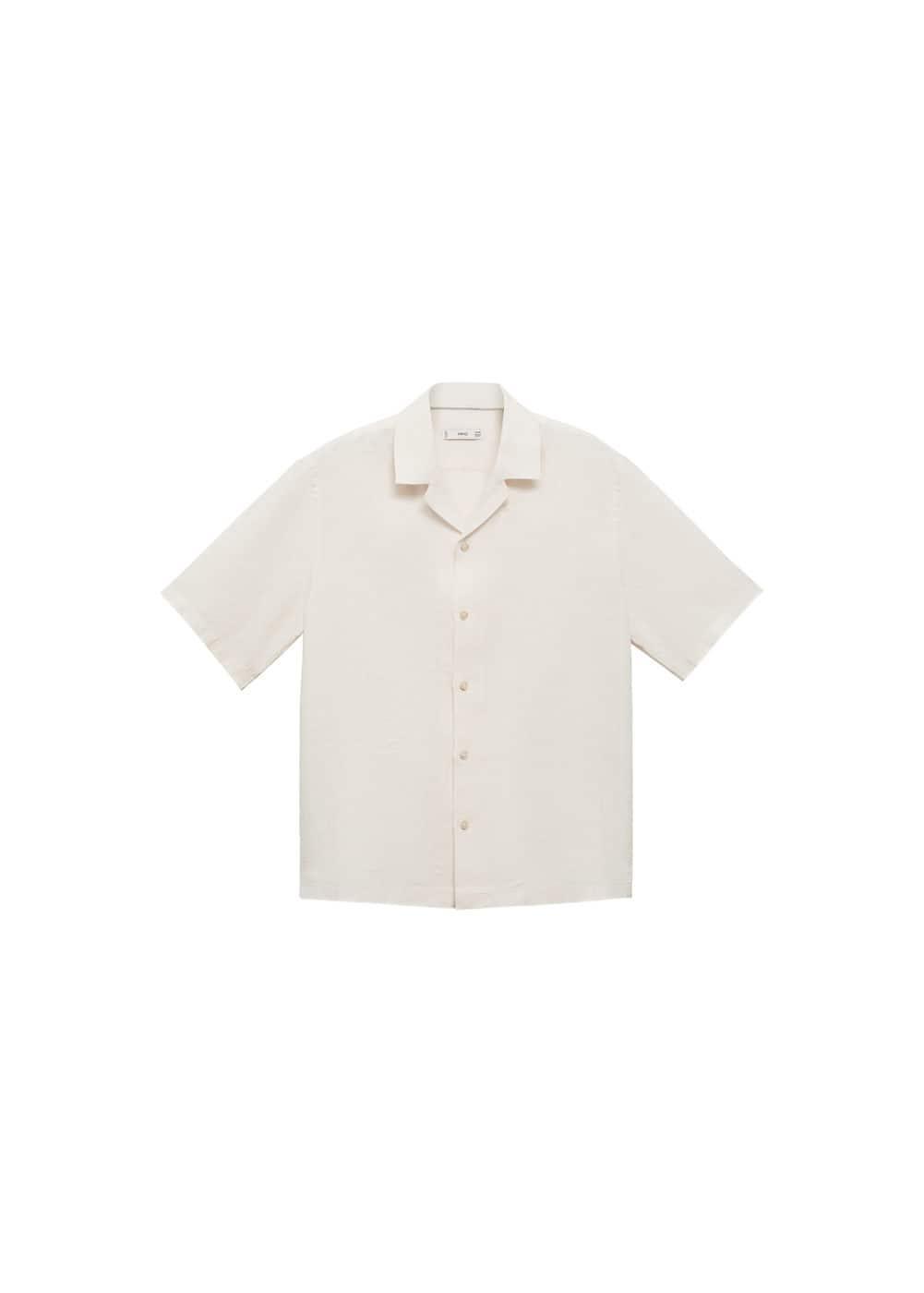 Mango Mens Linen Regular-Fit Shirt Product Image