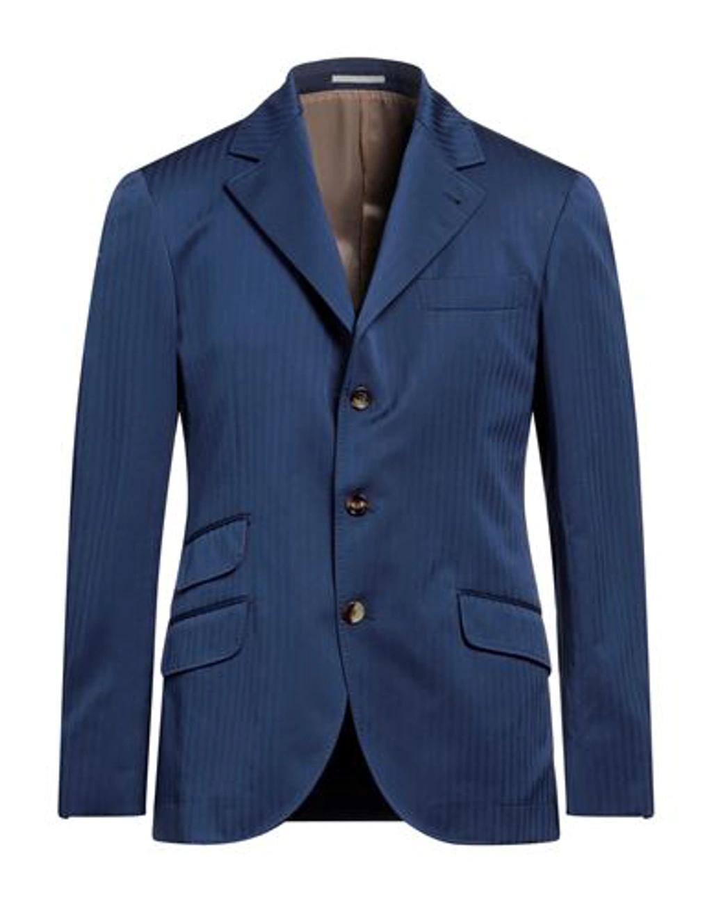 BRUNELLO CUCINELLI Man Blazer Blue Size 40 Cotton Product Image