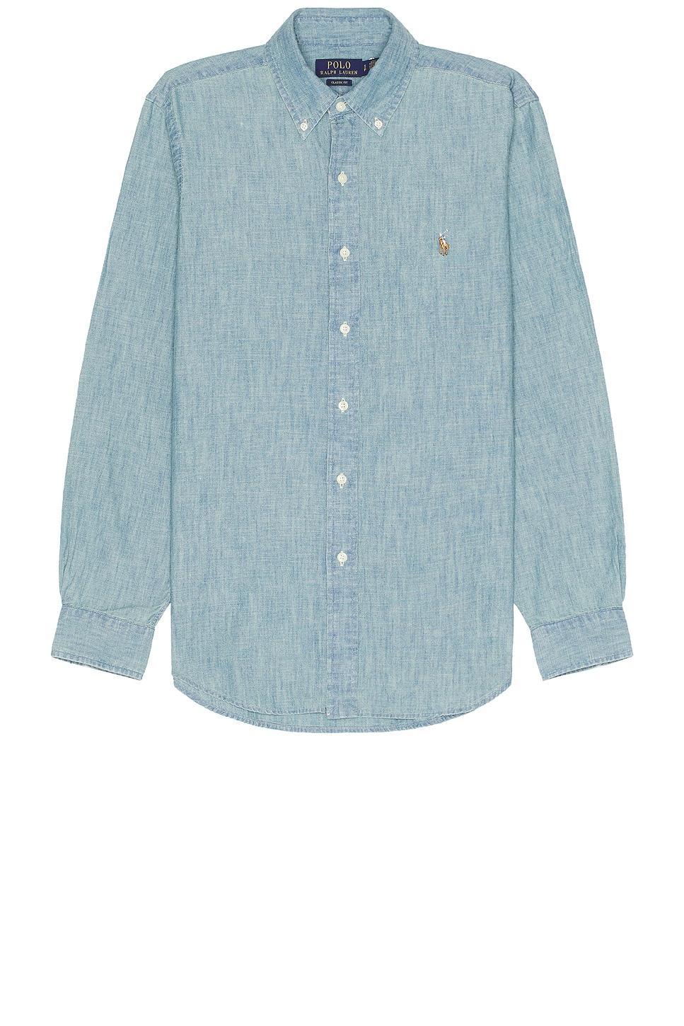 Polo Ralph Lauren Denim & Chambray Sport Shirt in Chambray - Blue. Size M (also in L, XL/1X). Product Image