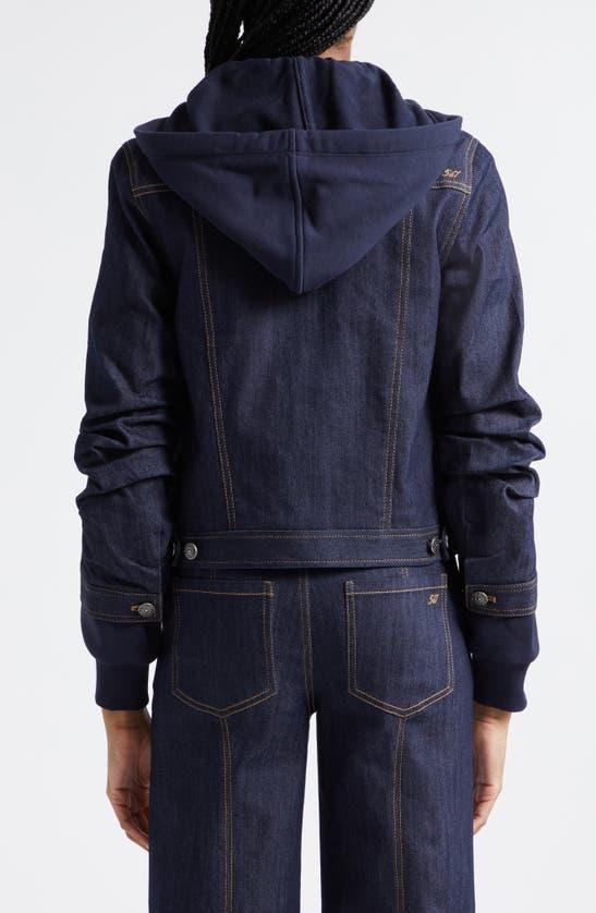 Jess Hooded Denim Jacket In Indigo Product Image