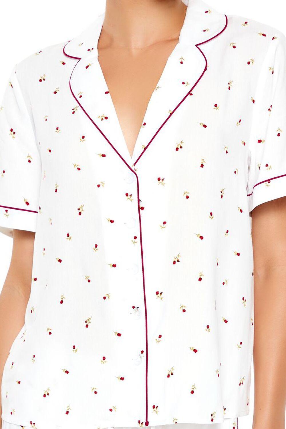 Floral Shirt & Shorts Pajama Set | Forever 21 Product Image