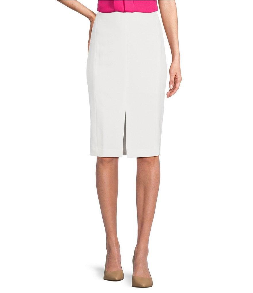 Kasper Stretch Crepe Front Slit Knee Length Pencil Skirt Product Image