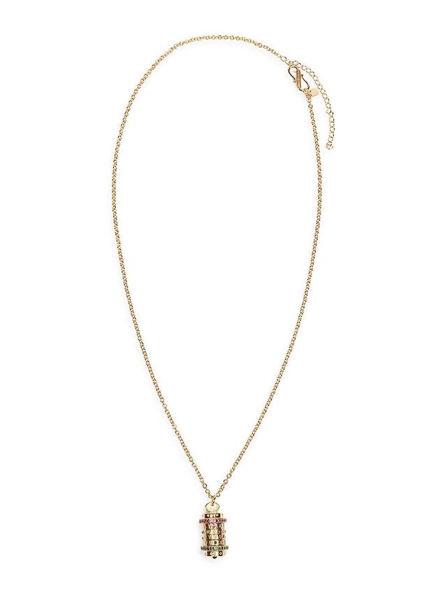 Womens Mot De Passe Classique 18K-Gold-Plated & Zircon Pendant Necklace Product Image