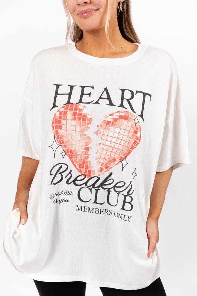 Heart Breaker Club Hyfve Off White Oversized Graphic Tee Product Image