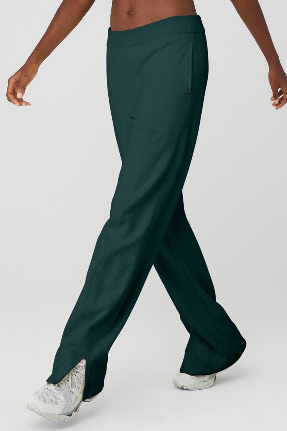 High-Waist Free Time Straight Leg Sweatpant - Midnight Green Product Image