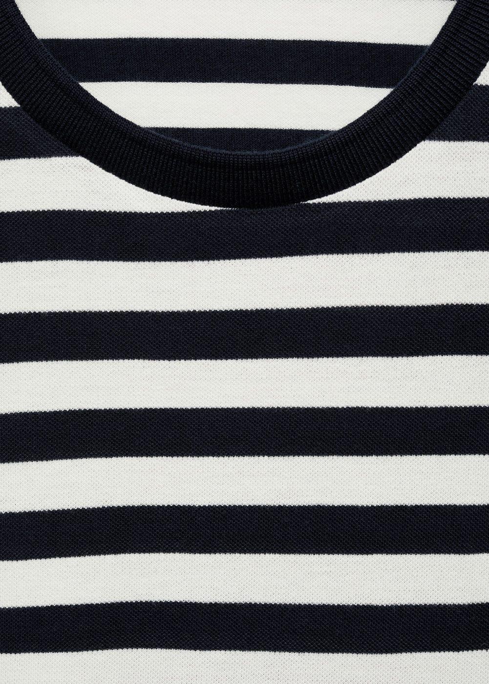 MANGO MAN - Regular fit 100% striped cotton t-shirt dark navyMen Product Image