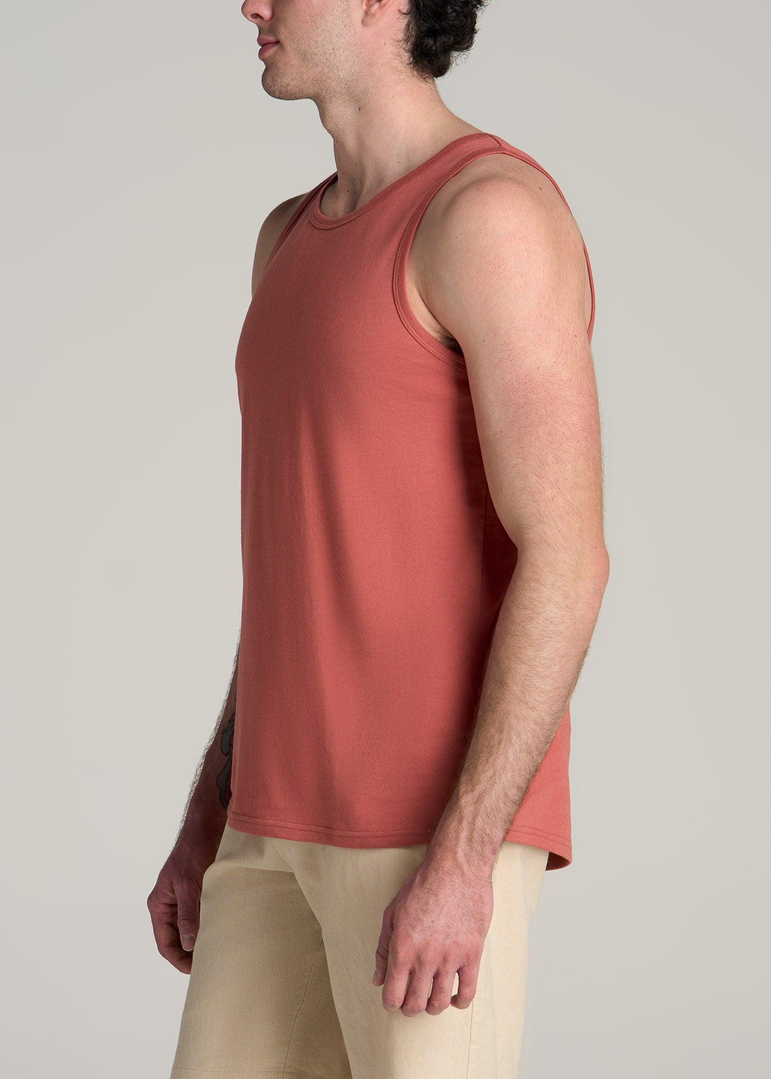 The Essentials: Men's Tall SLIM-FIT Beach Tank Top in Persimmon Product Image