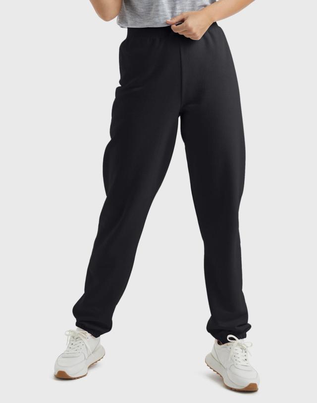 Hanes EcoSmart Womens Fleece Sweatpants with Cinched Cuffs, 30 Ebony 2XL Product Image