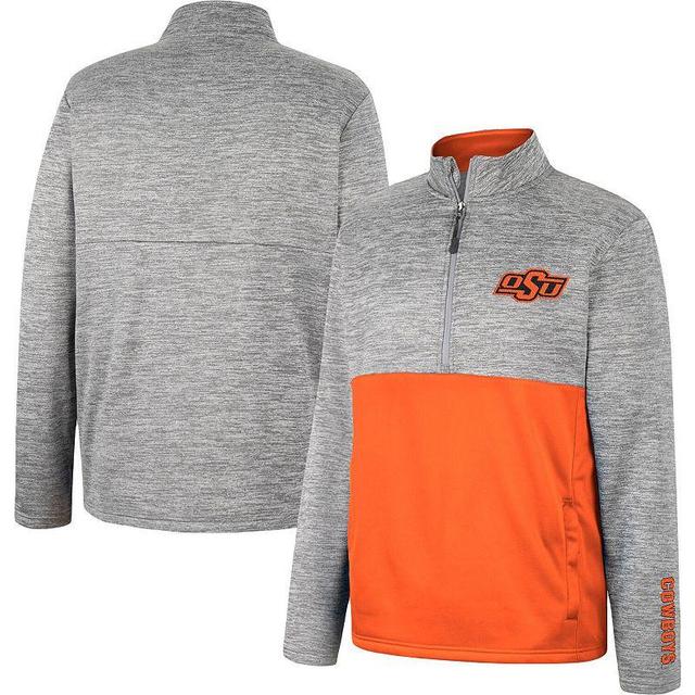 Mens Colosseum Heather Gray Oklahoma State Cowboys John Half-Zip Jacket Product Image