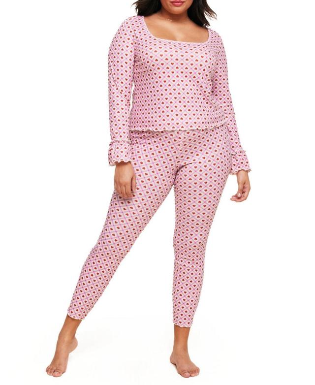 Audra Womens Plus-Size Pajama Long Sleeve Top & Legging Set Product Image