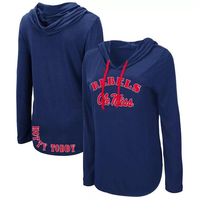 Womens Colosseum Ole Miss Rebels My Lover Lightweight Hooded Long Sleeve T-Shirt Blue Product Image