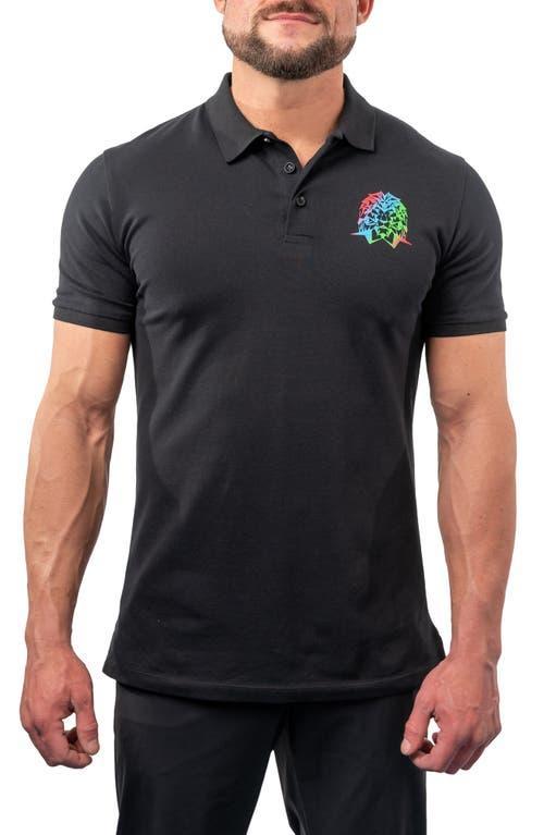 Mens Polo Shirt with Multicolor Logo Product Image