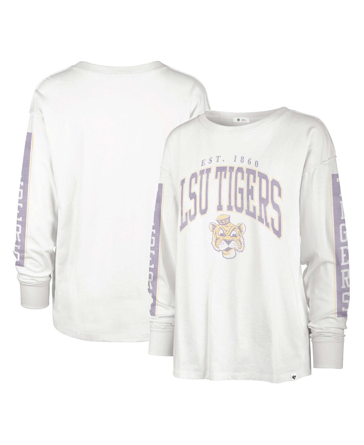 Womens 47 Brand White Lsu Tigers Statement Soa 3-Hit Long Sleeve T-shirt Product Image