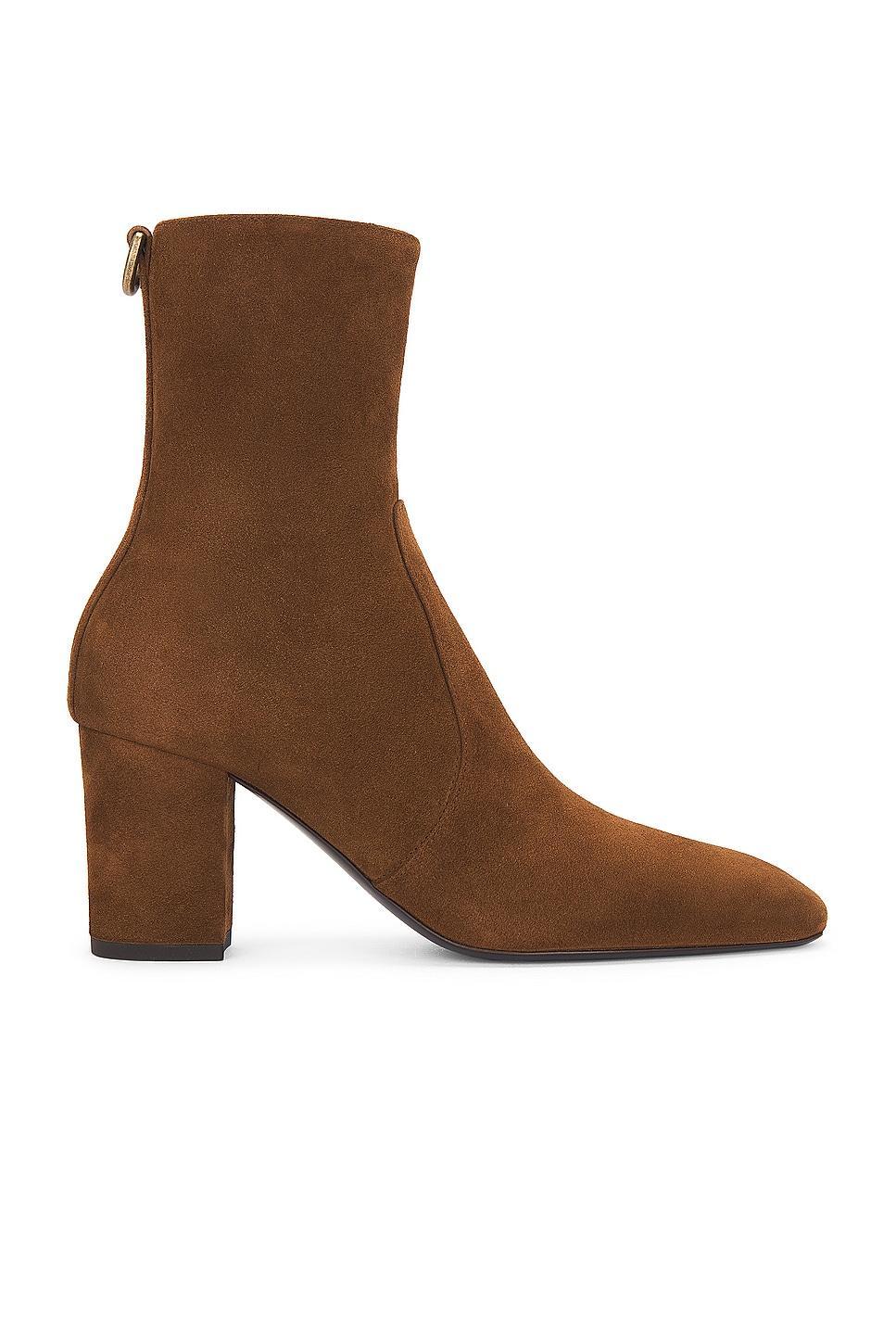 Saint Laurent Betty Zipped Bootie in Brown Product Image