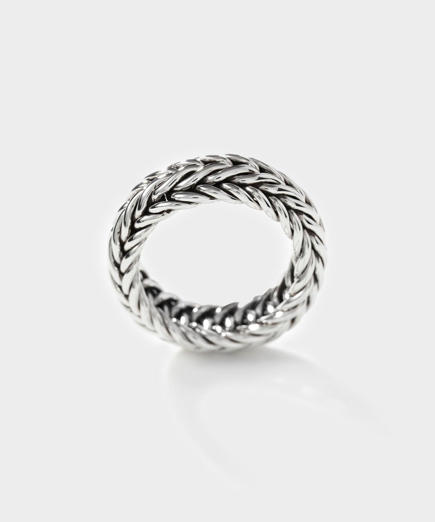 John Hardy Wide Kami Chain Sterling Silver Band Ring Product Image