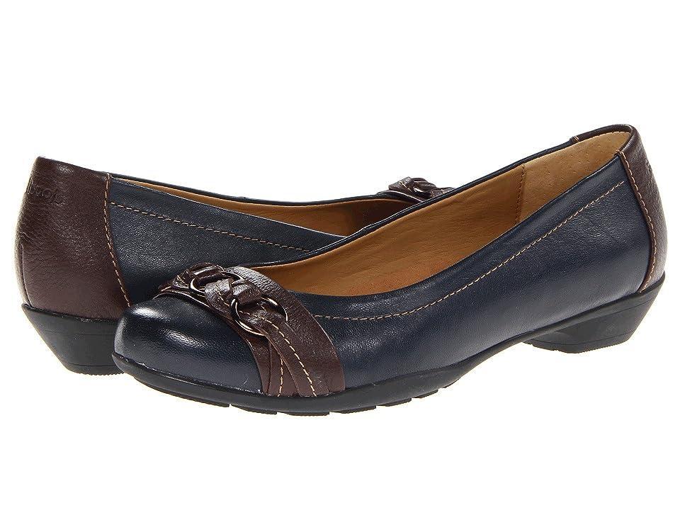 Comfortiva Posie - Soft Spots (Navy/Chocolate Velvet Sheep Nappa) Women's Slip on  Shoes Product Image