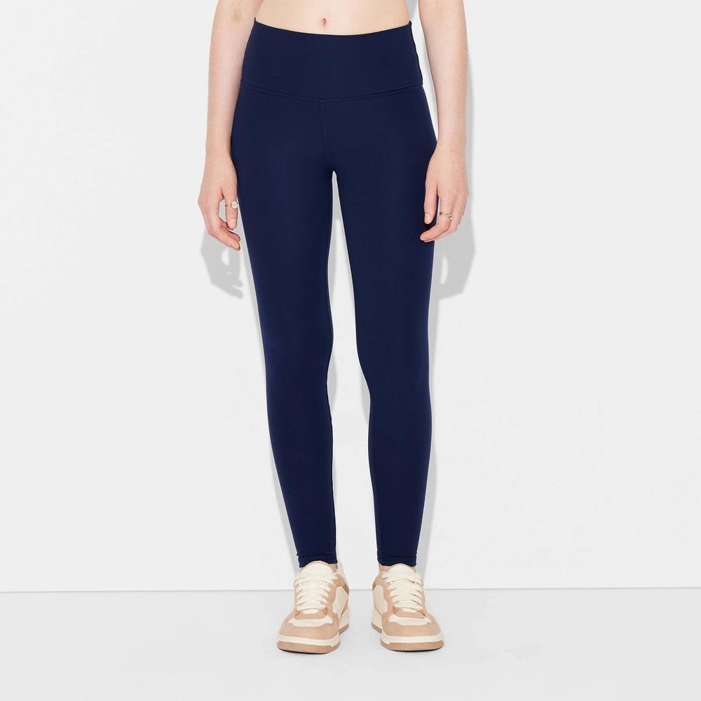 Women's High-Waisted ButterBliss Leggings - Wild Fable™ Navy Blue M Product Image