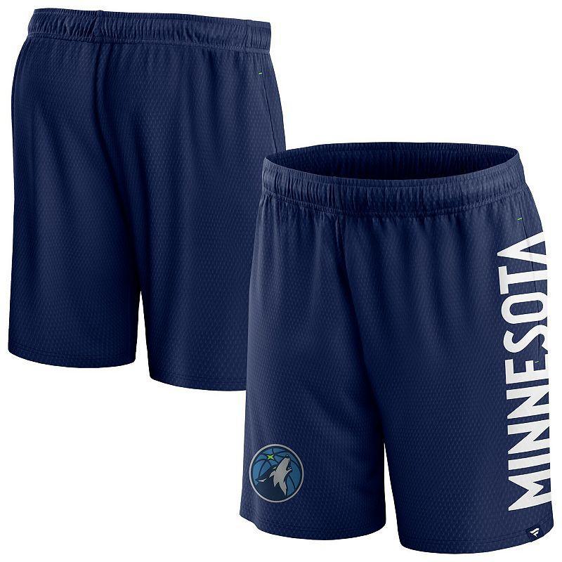 Mens Fanatics Branded Navy Minnesota Timberwolves Post Up Mesh Shorts Blue Product Image