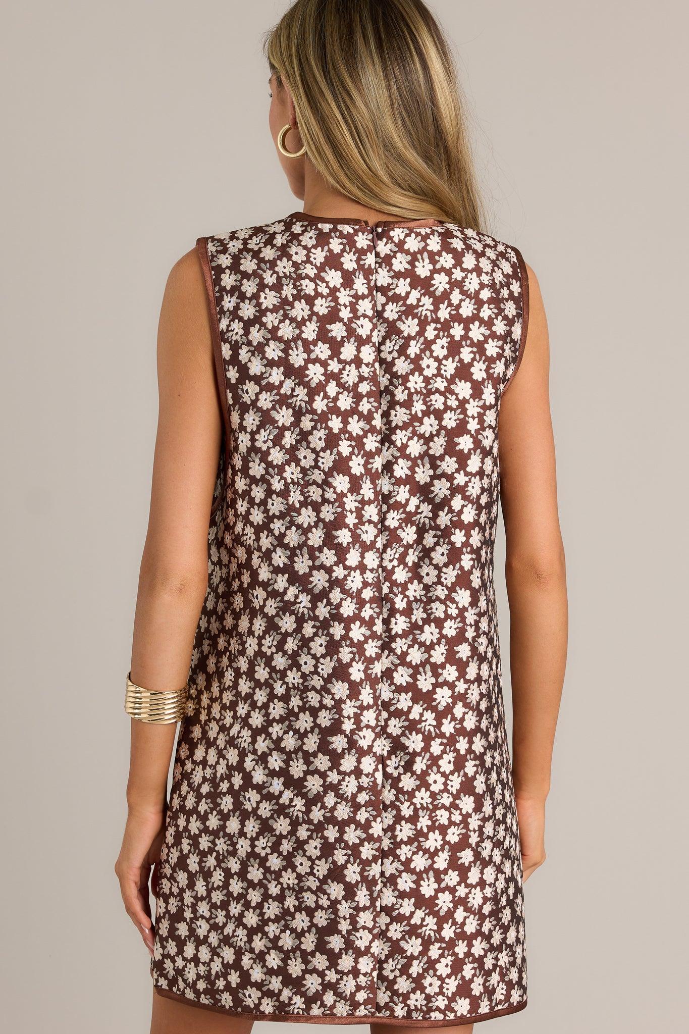 Serene Blossoms Brown Floral Mini Dress Product Image