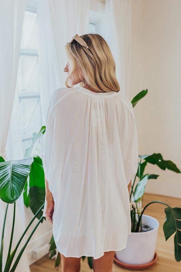 Sun-Kissed Sands Shift Top In White Product Image