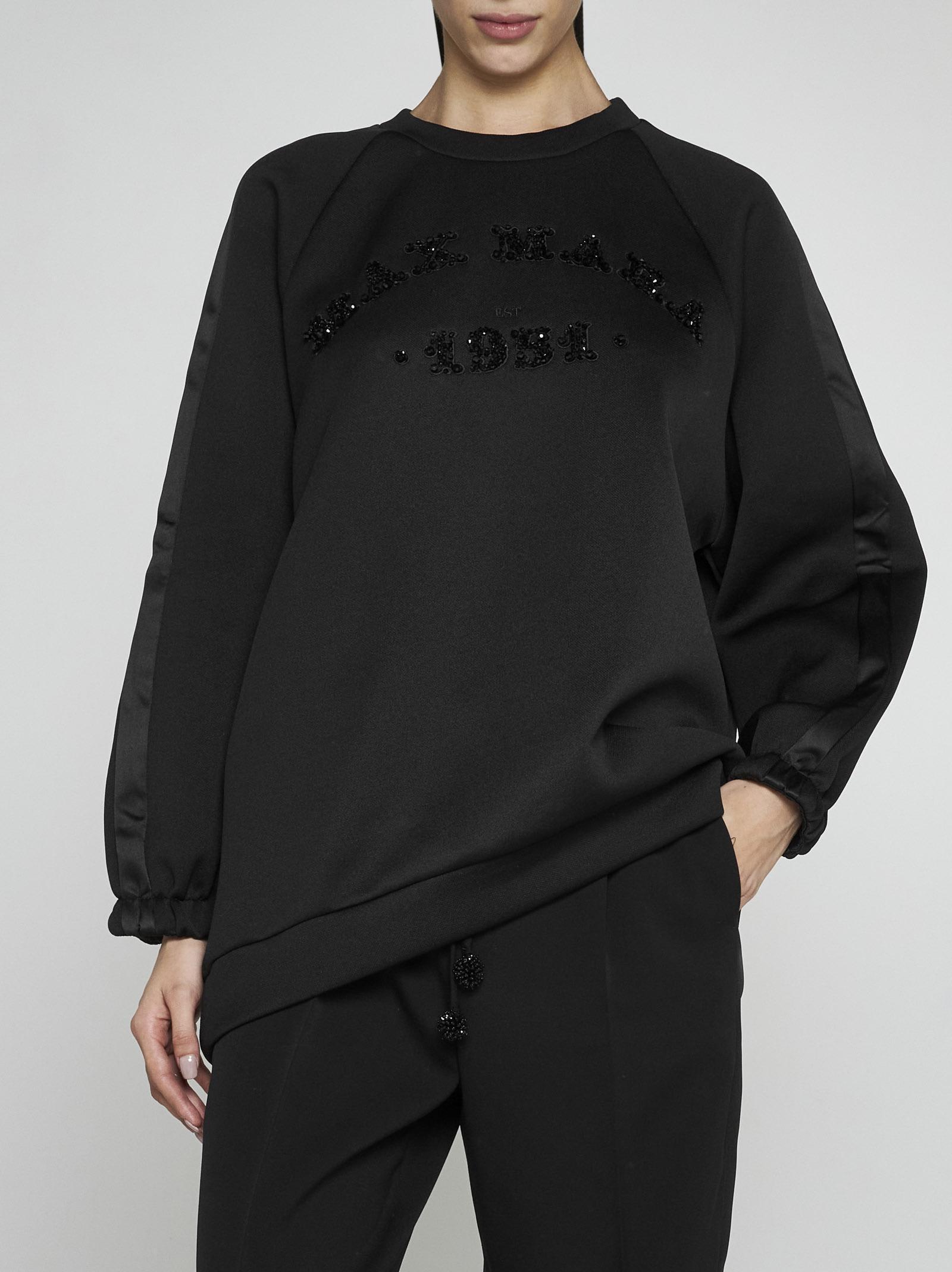 MAX MARA Bratto Logo Cotton-blend Sweatshirt In Black Product Image