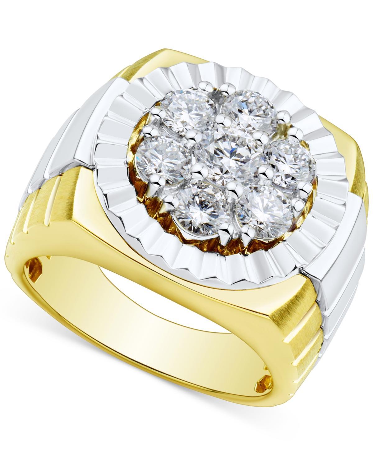 Grown With Love Mens Lab Grown Diamond Cluster Ring (2 ct. t.w.) in 10k Two-Tone Gold Product Image