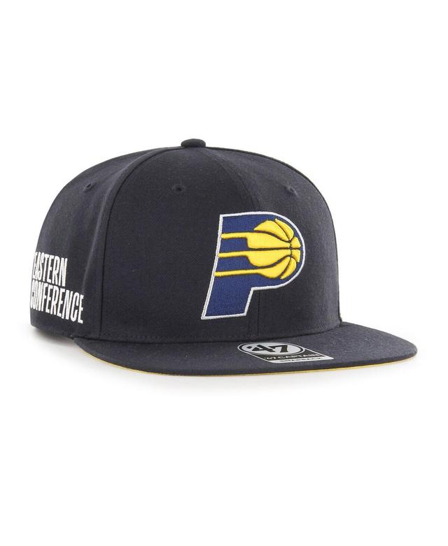 Mens 47 Indiana Pacers Sure Shot Captain Snapback Hat, Blue Product Image